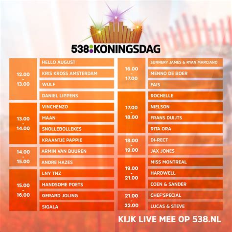 538 koningsdag timetable